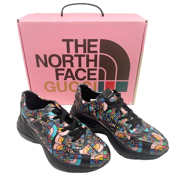 Gucci x The North Face New Rython Men’s Limited Edition Logo Black Sneakers - Picture 1 of 15
